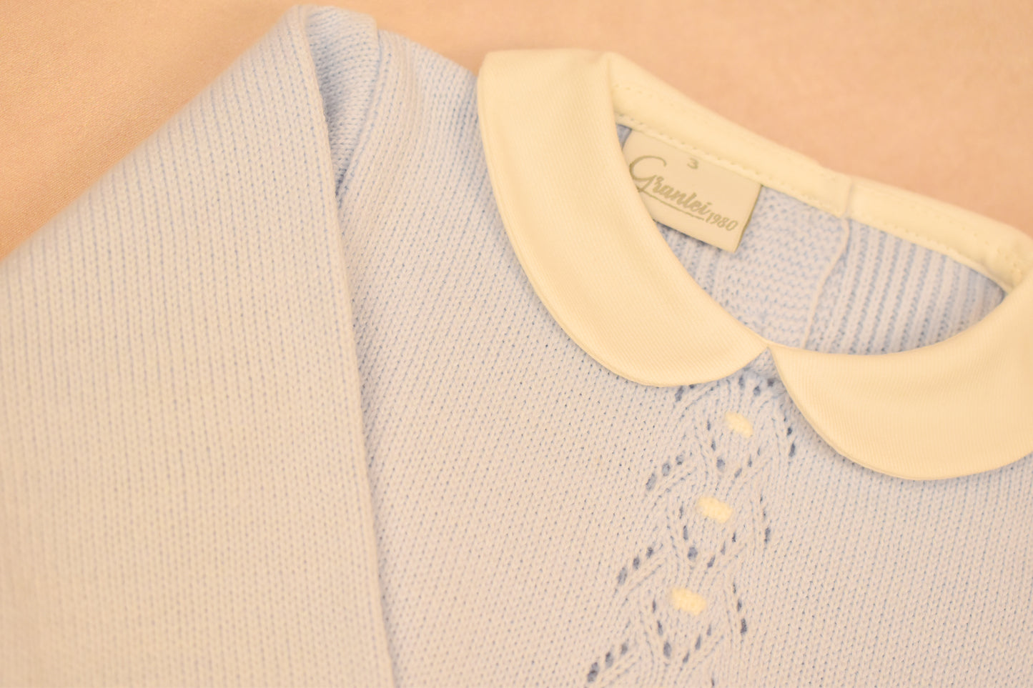 Peter Pan Collar, Knit Footed Romper
