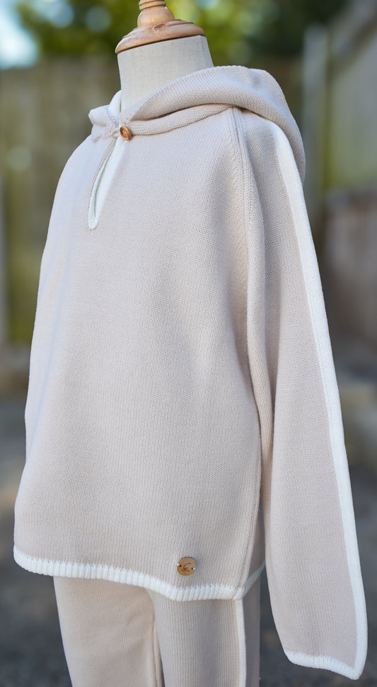 Granlei Knit Hoodie Set - Sand/Ivory