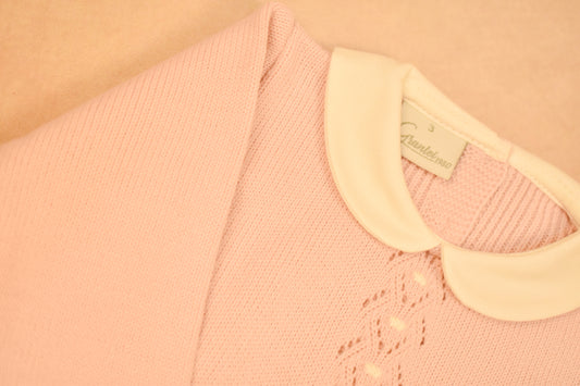 Peter Pan Collar, Knit Footed Romper