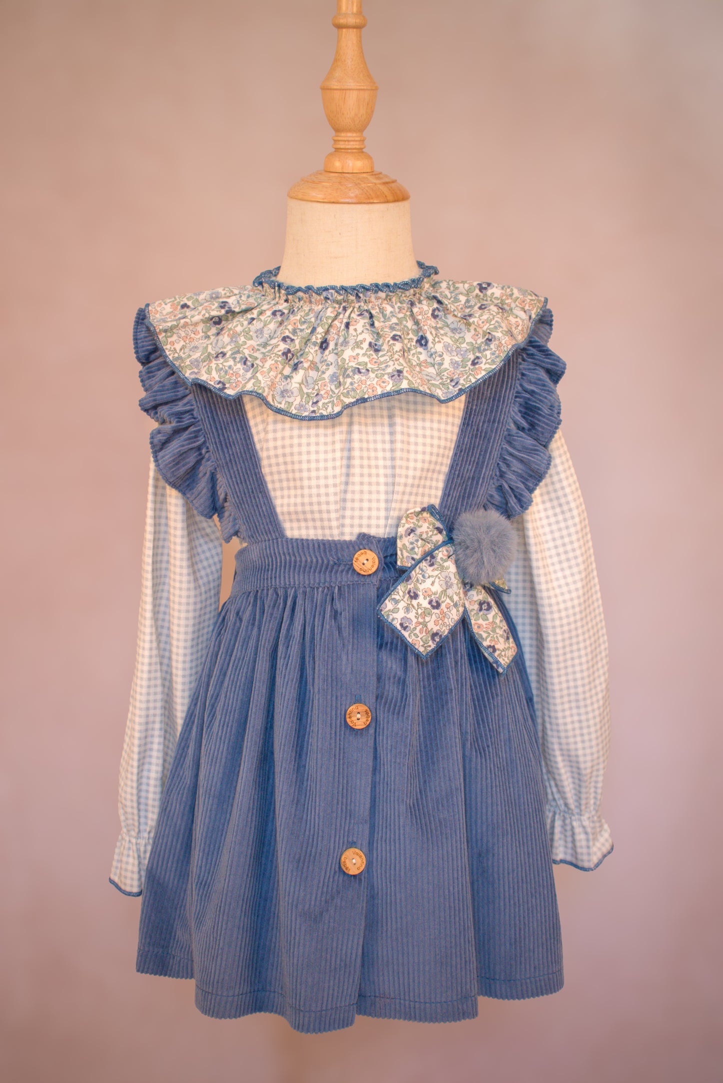 Blue Garden Corduroy Suspender Set (3-Piece)