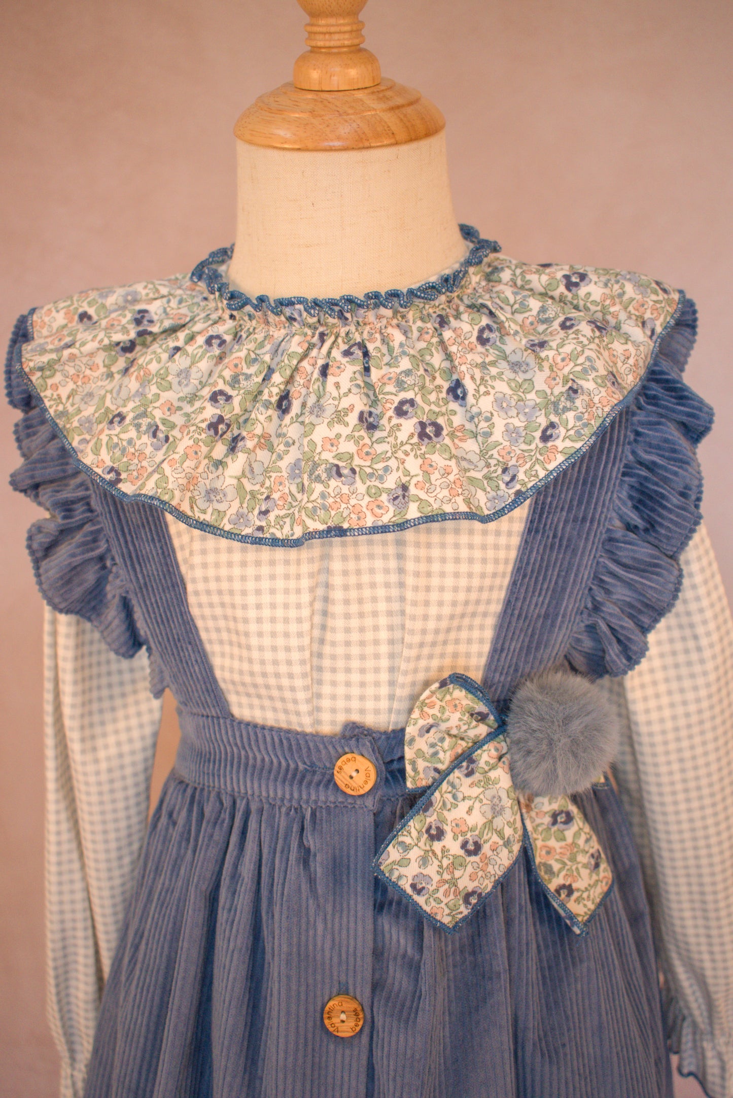 Blue Garden Corduroy Suspender Set (3-Piece)
