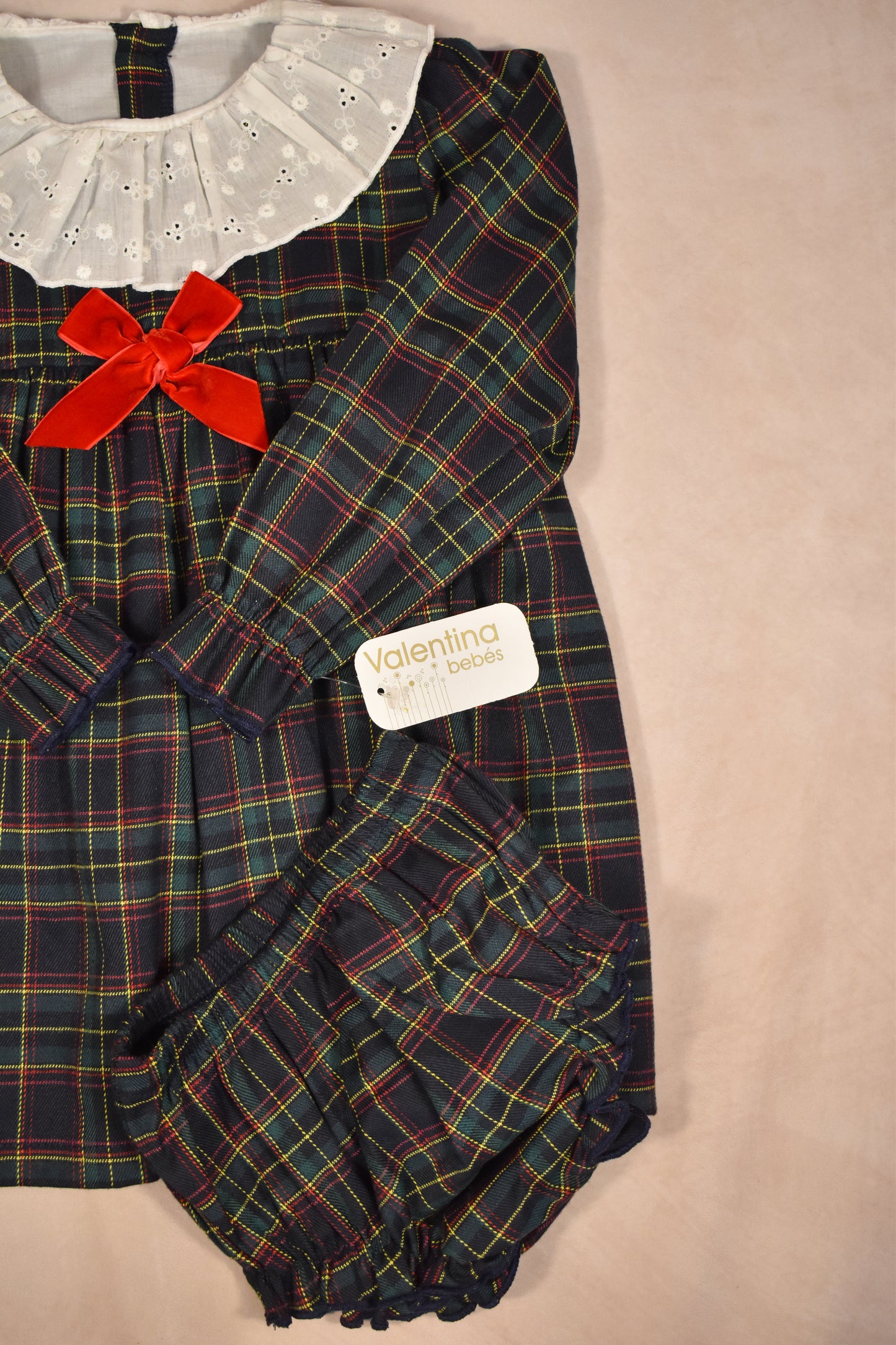 Dark Plaid Set - Dress (2-Pcs)