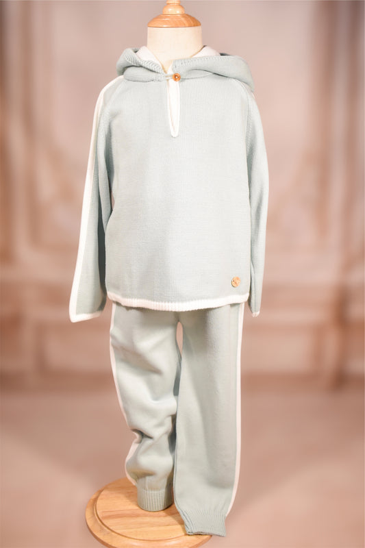 Granlei Knit Hoodie Set - Jade/Ivory