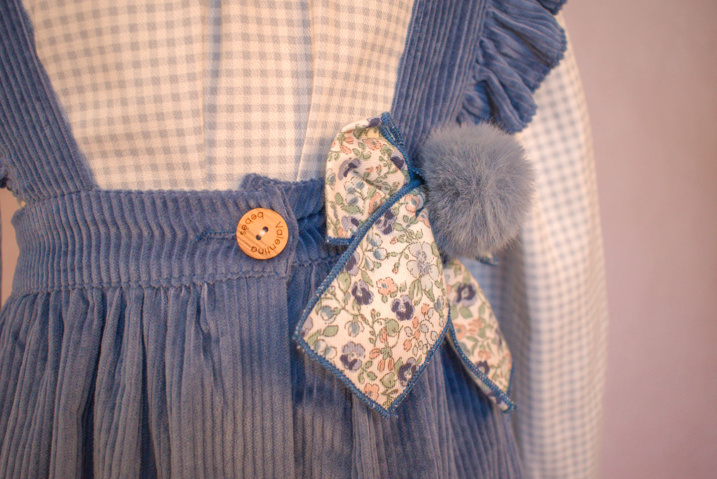 Blue Garden Corduroy Suspender Set (3-Piece)