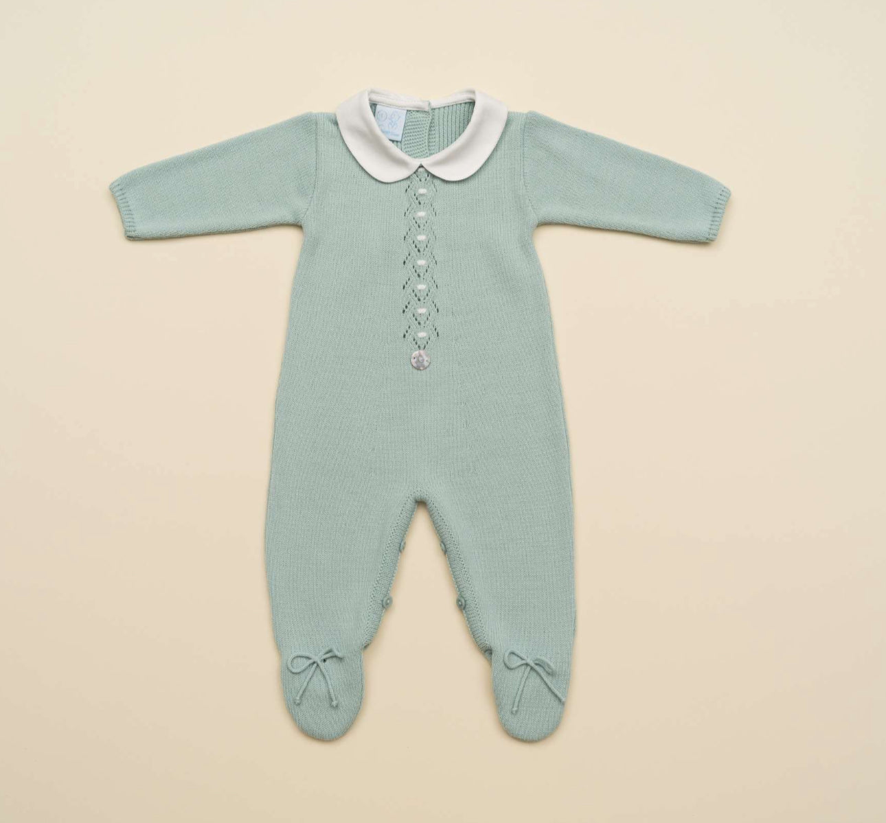 Peter Pan Collar, Knit Footed Romper