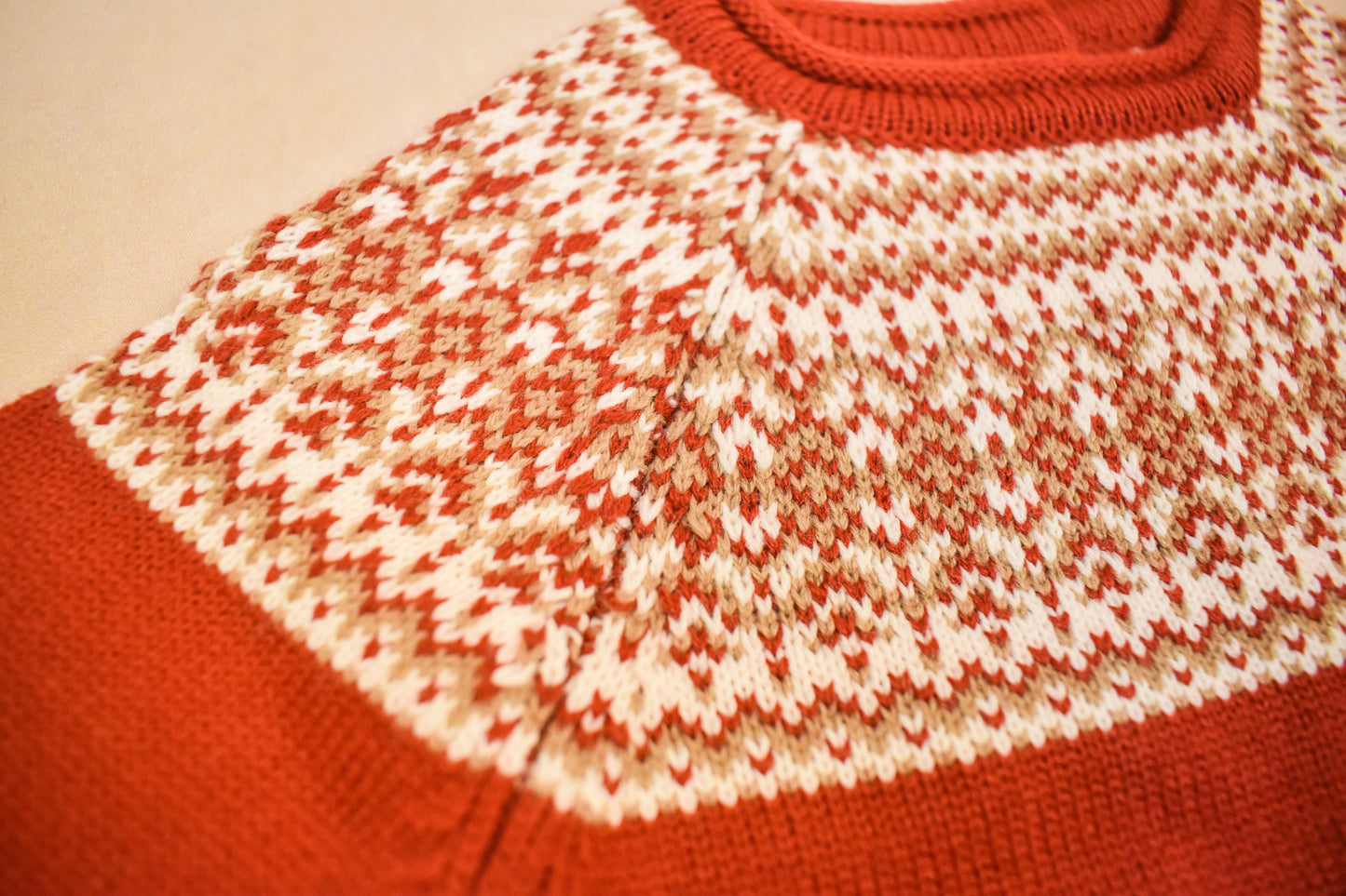 Fair Isle Knit Footed Romper – Deep Cranberry
