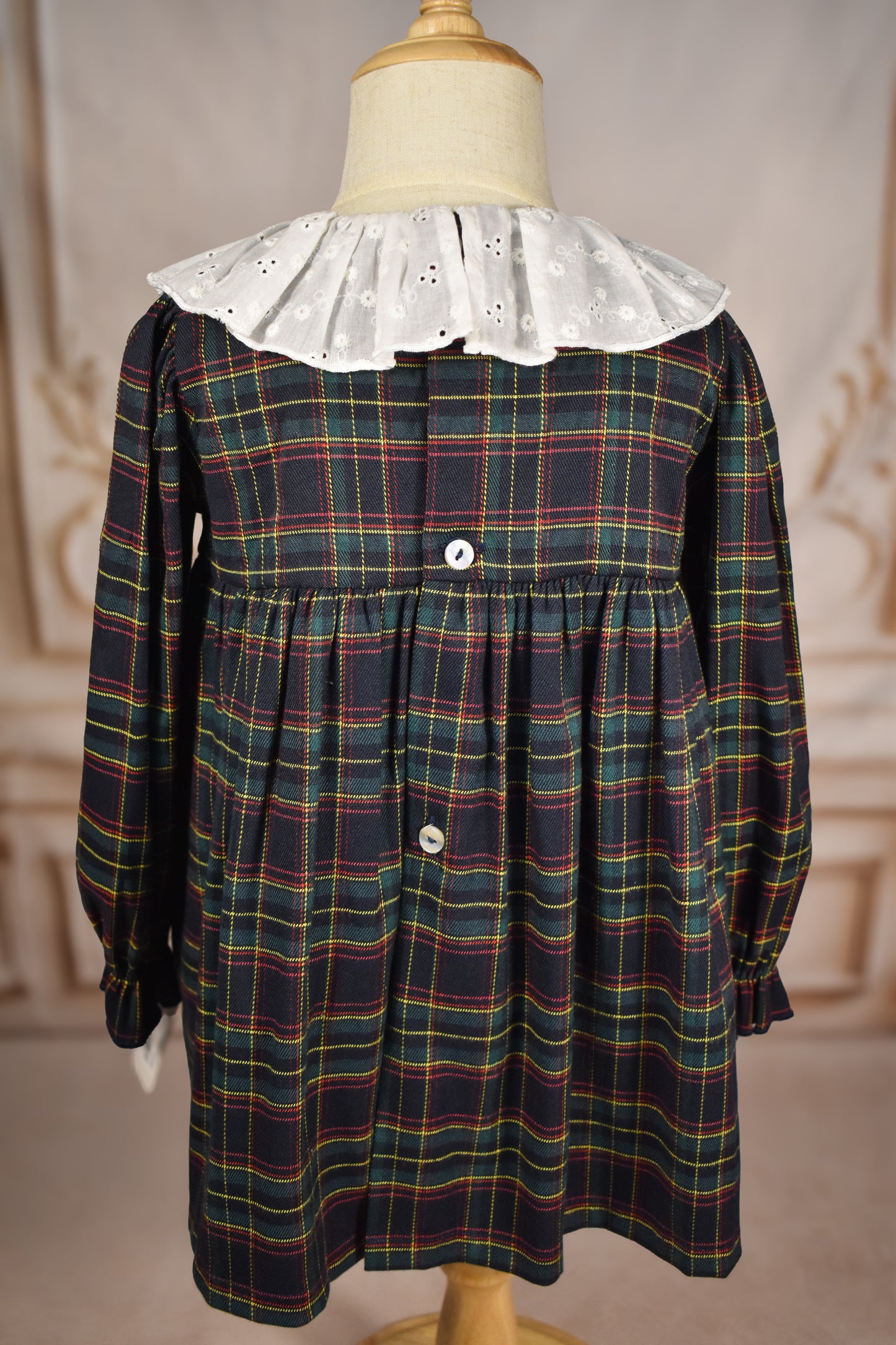 Dark Plaid Set - Dress (2-Pcs)