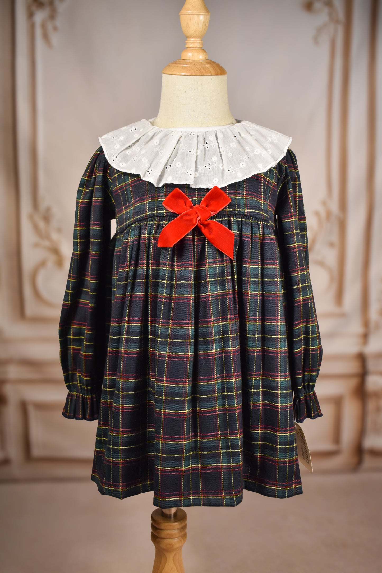 Dark Plaid Set - Dress (2-Pcs)