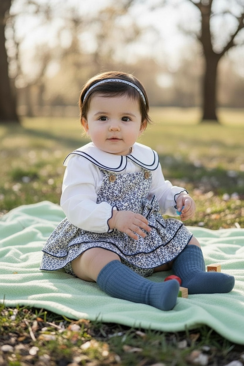 Two-Piece Blue Blossom Suspender (HADA24)