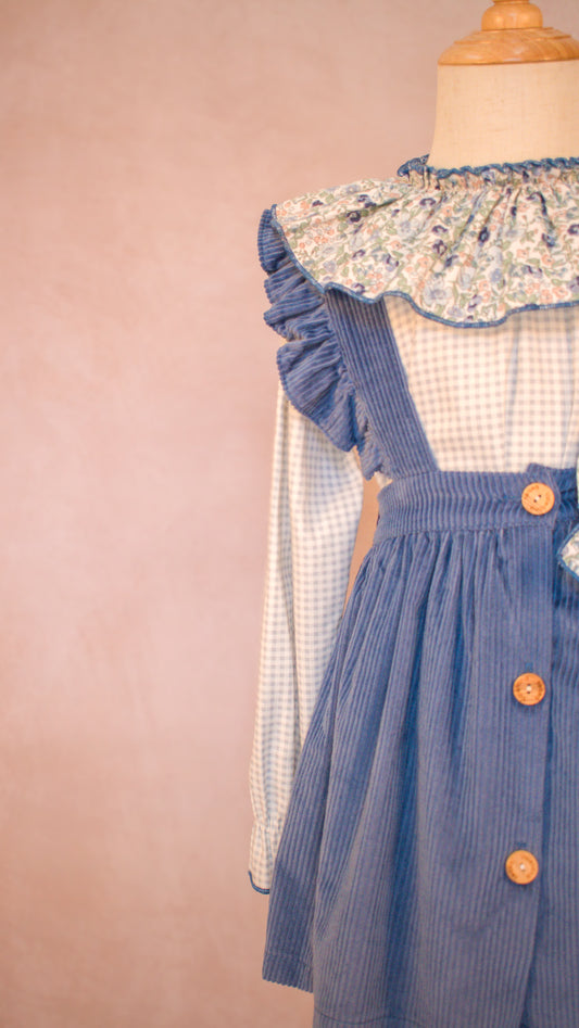 Blue Garden Corduroy Suspender Set (3-Piece)