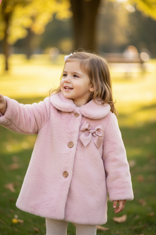 Soft Embrace Plush Coat - Rose