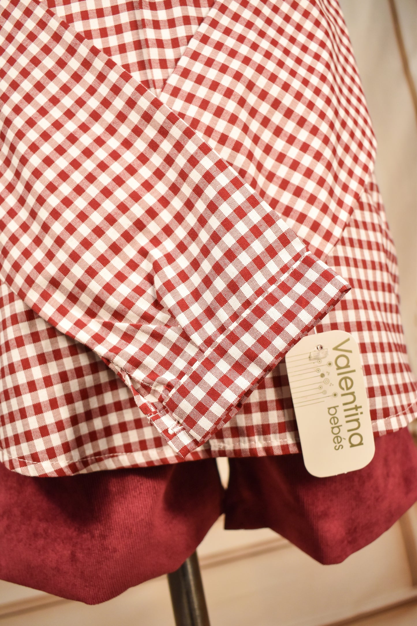Cranberry Gingham Corduroy Boy Set (2-Piece)