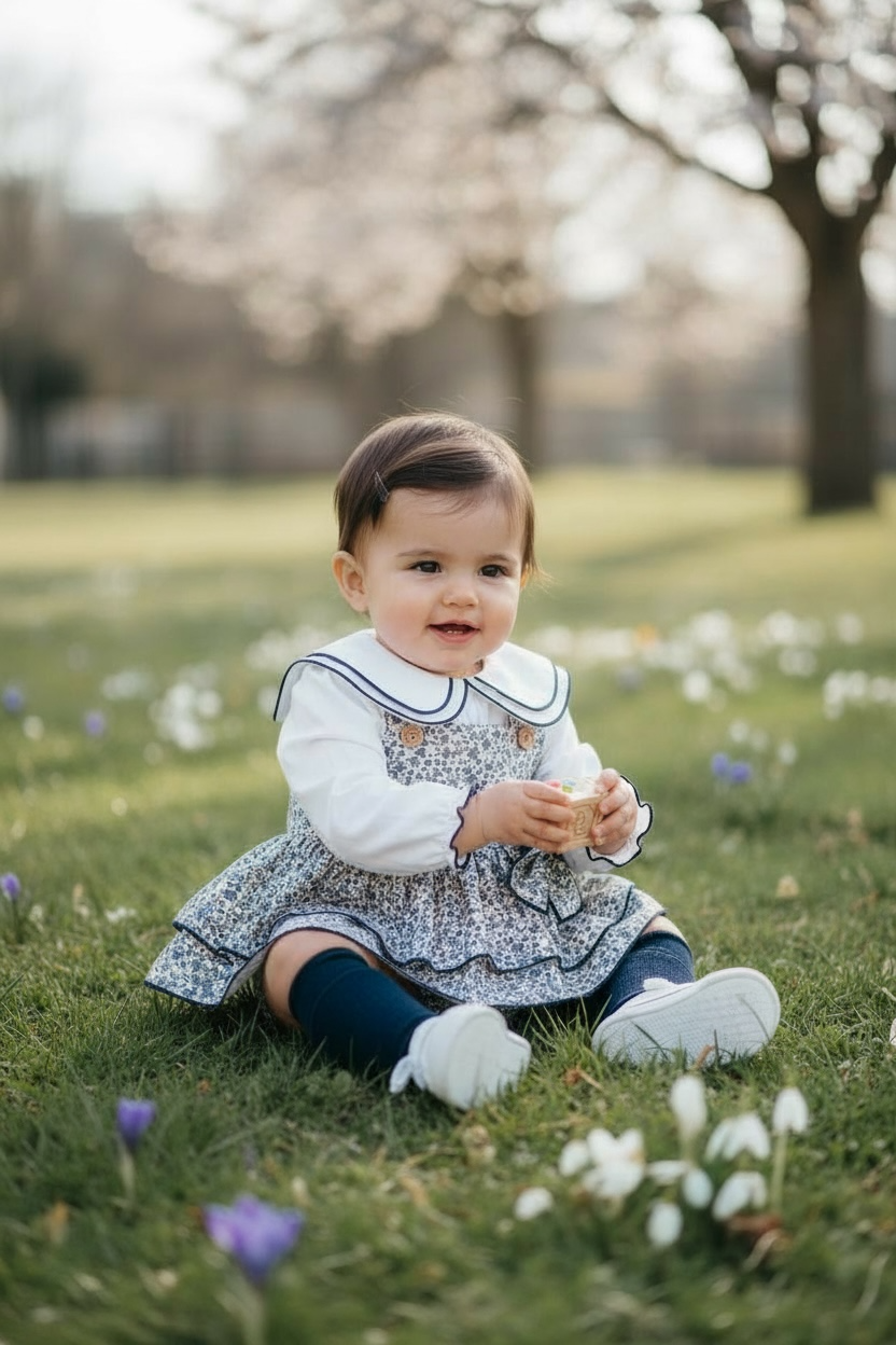 Two-Piece Blue Blossom Suspender (HADA24)