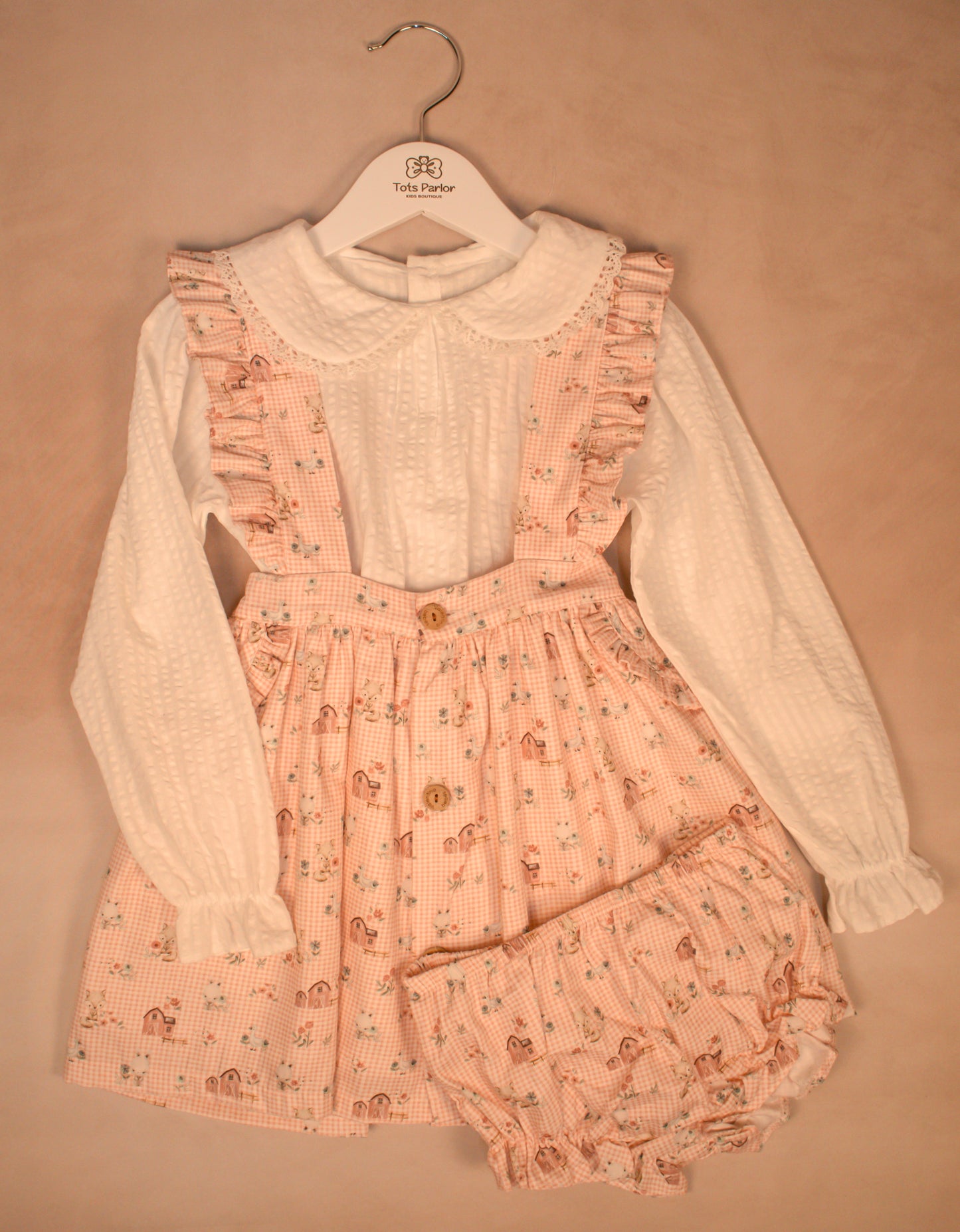 Farmhouse Friends Suspender Skirt Set