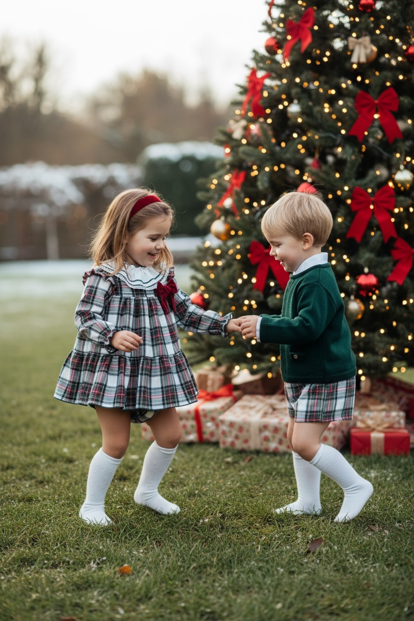 Emerald Plaid two-Piece boy set (HADA109)