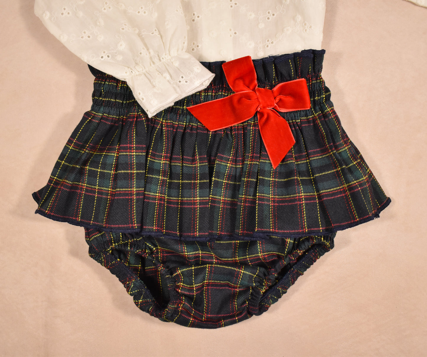 Dark Plaid Set - Skirt Bloomer (2-Pcs)