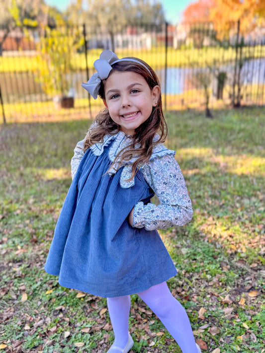 Blushing Garden Corduroy Set Blue