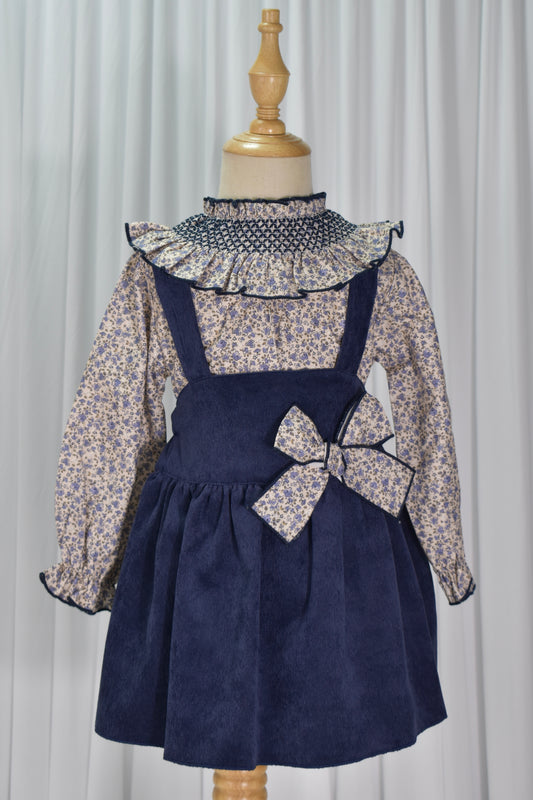 London Collection: 3-Piece Corduroy Pinafore Set (Hada25)