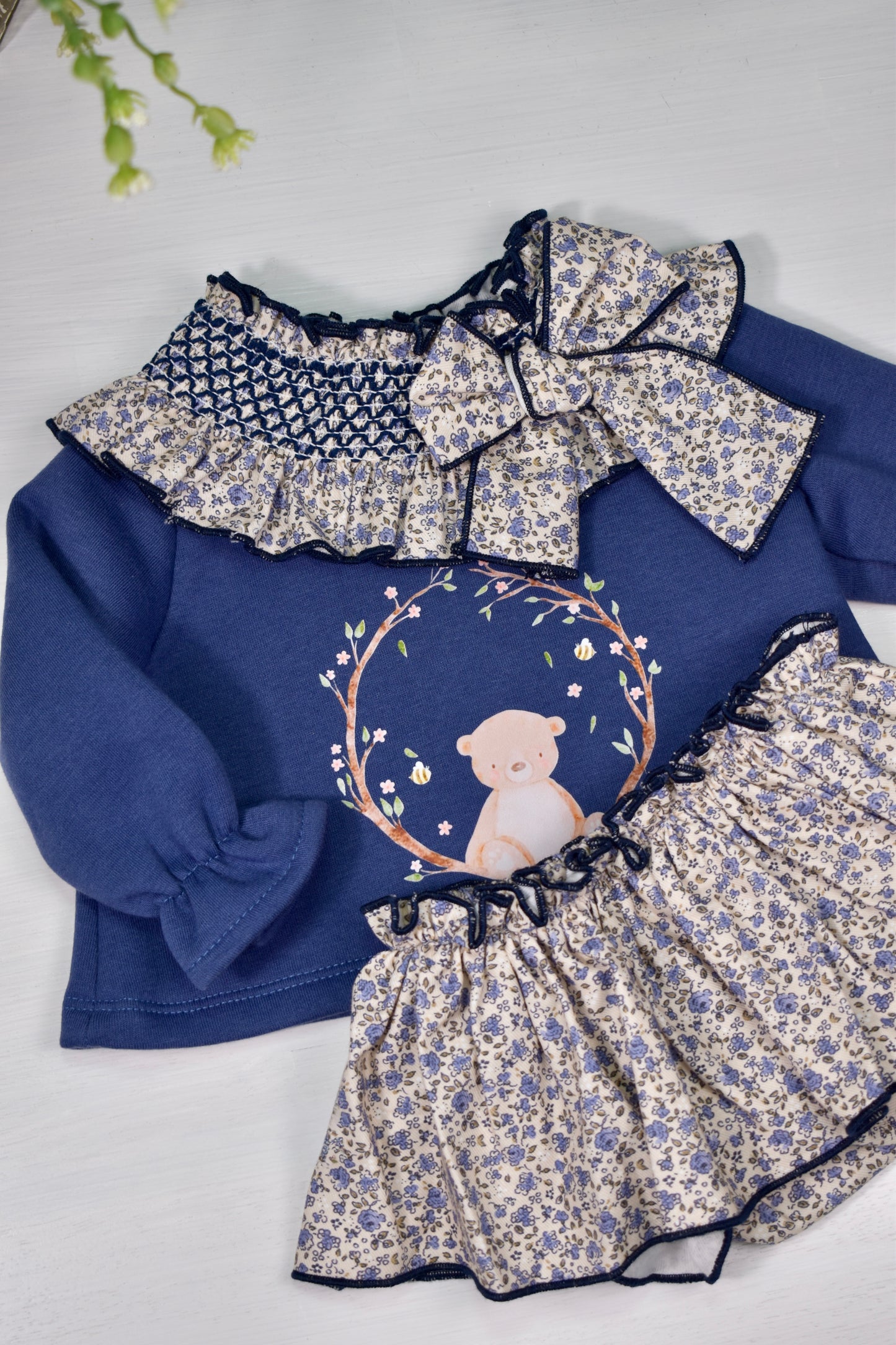 London Collection: 2-piece Floral Bear Set