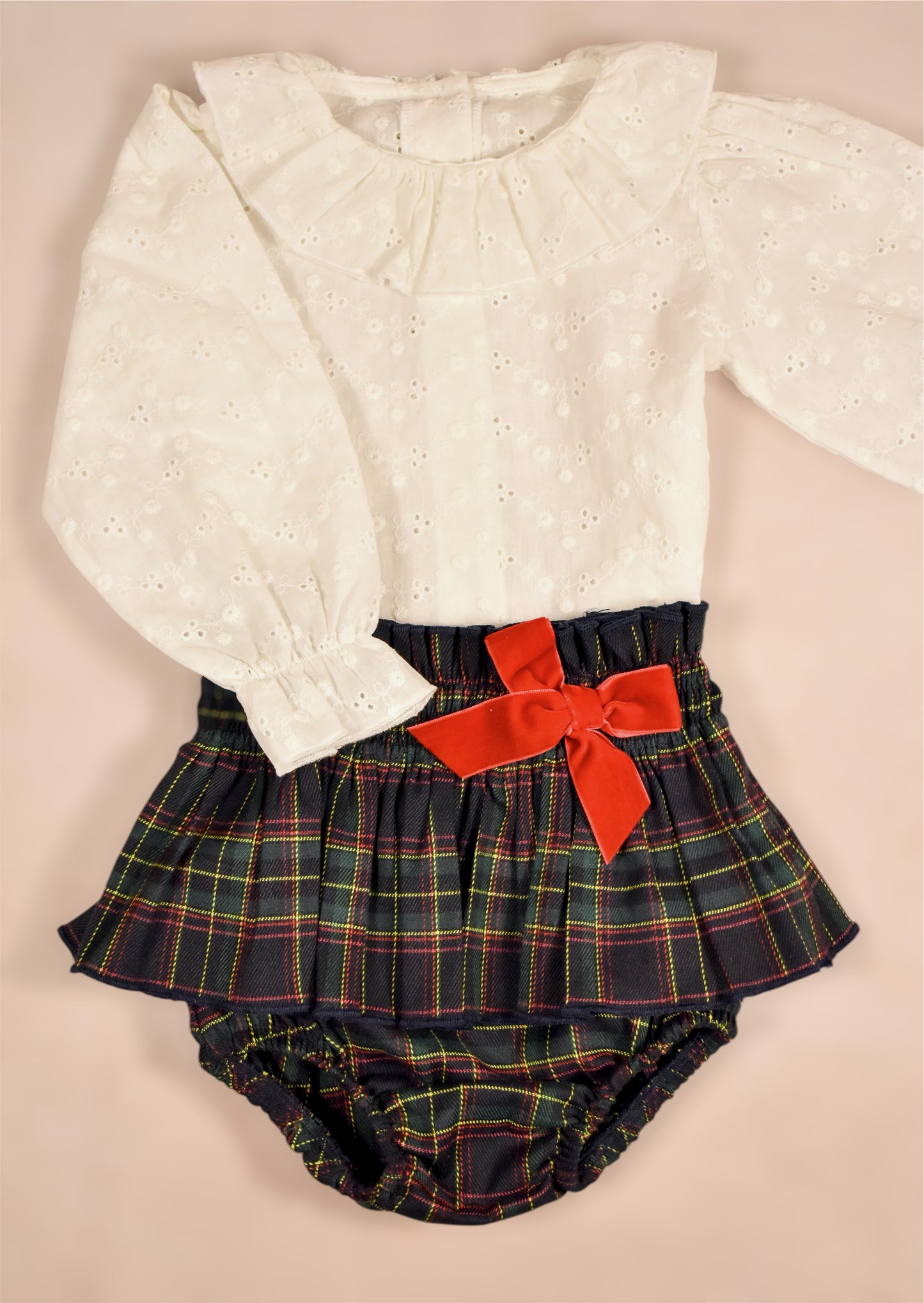 Dark Plaid Set - Skirt Bloomer (2-Pcs)