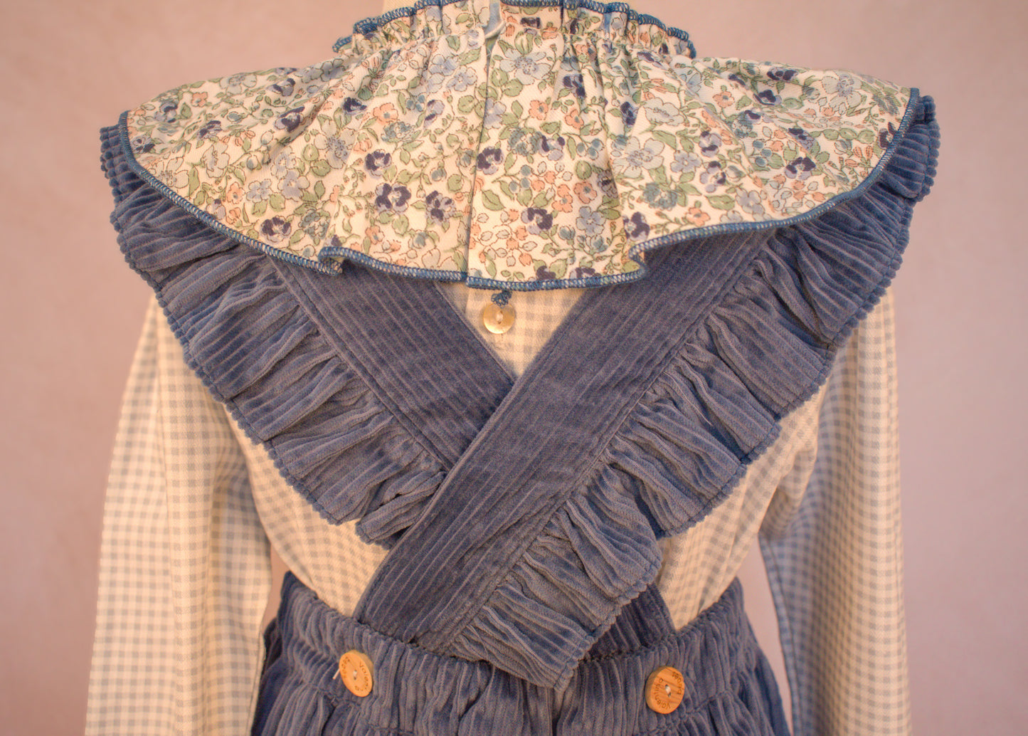 Blue Garden Corduroy Suspender Set (3-Piece)