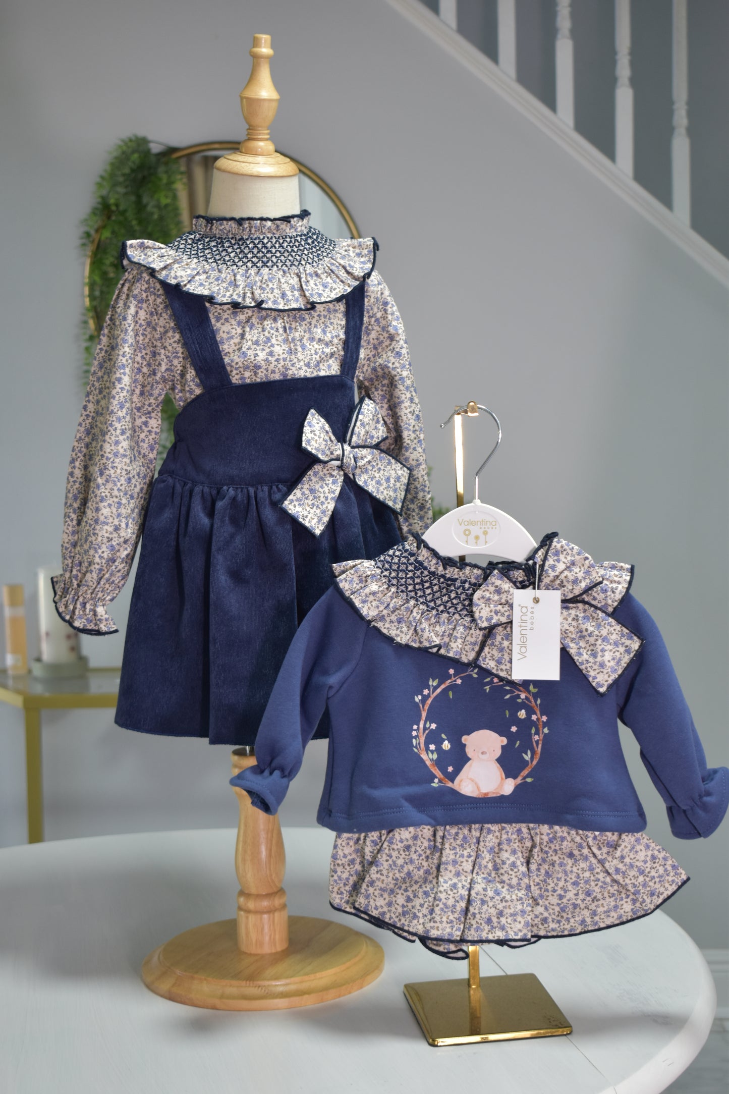 London Collection: 3-Piece Corduroy Pinafore Set (Hada25)