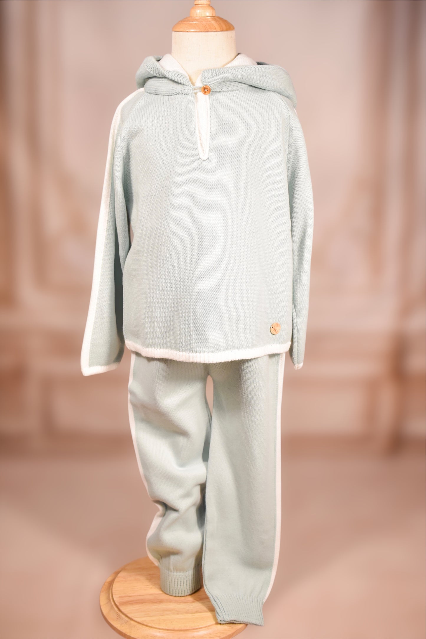 Granlei Knit Hoodie Set - Jade/Ivory