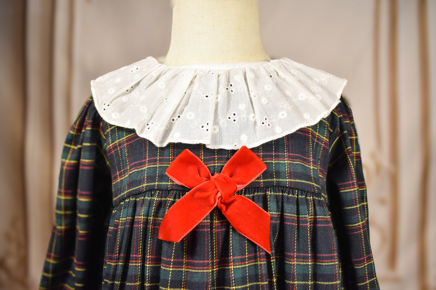 Dark Plaid Set - Dress (2-Pcs)