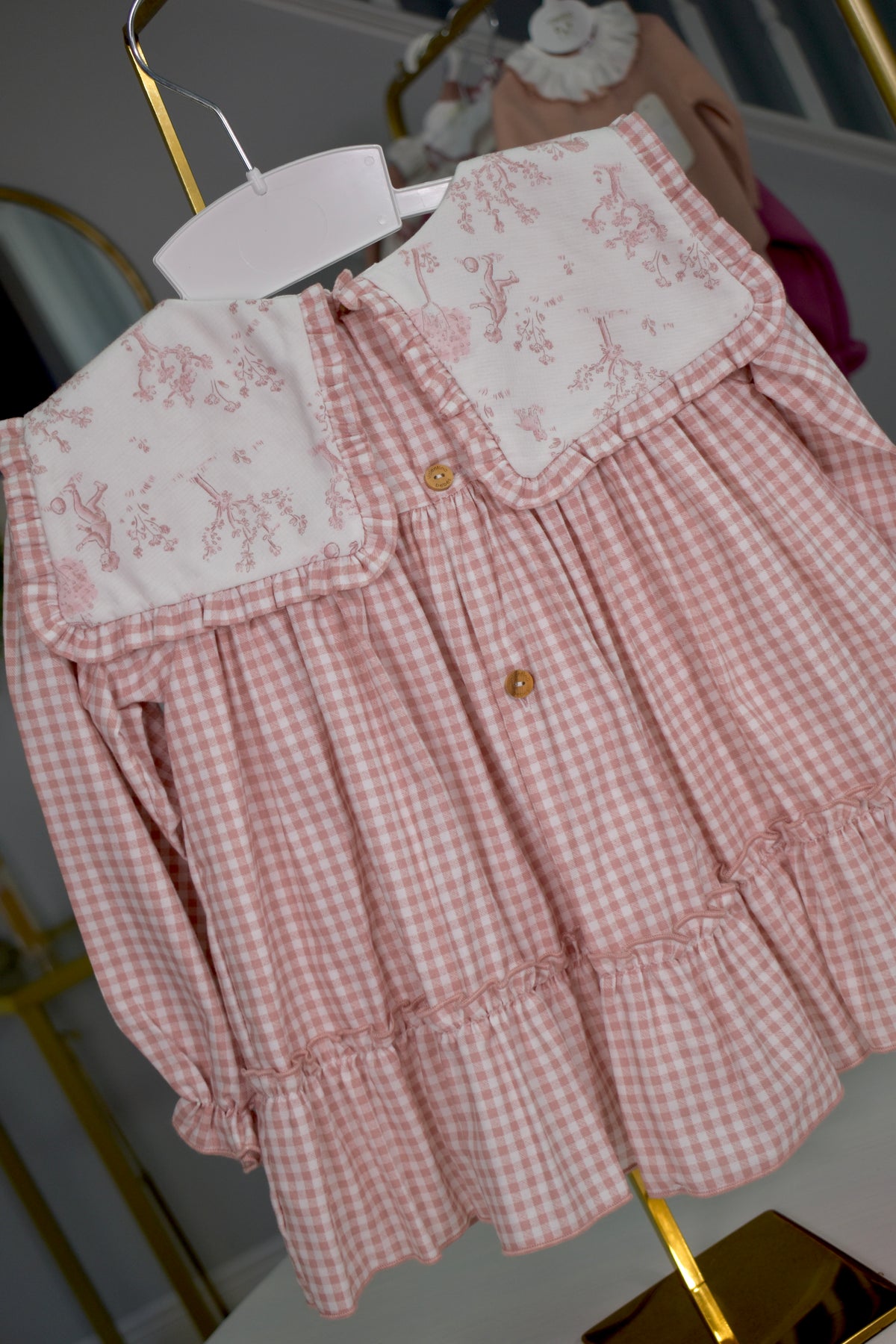 Penelope Collection: Gingham & Toile Dress+Bloomer (HADA18)