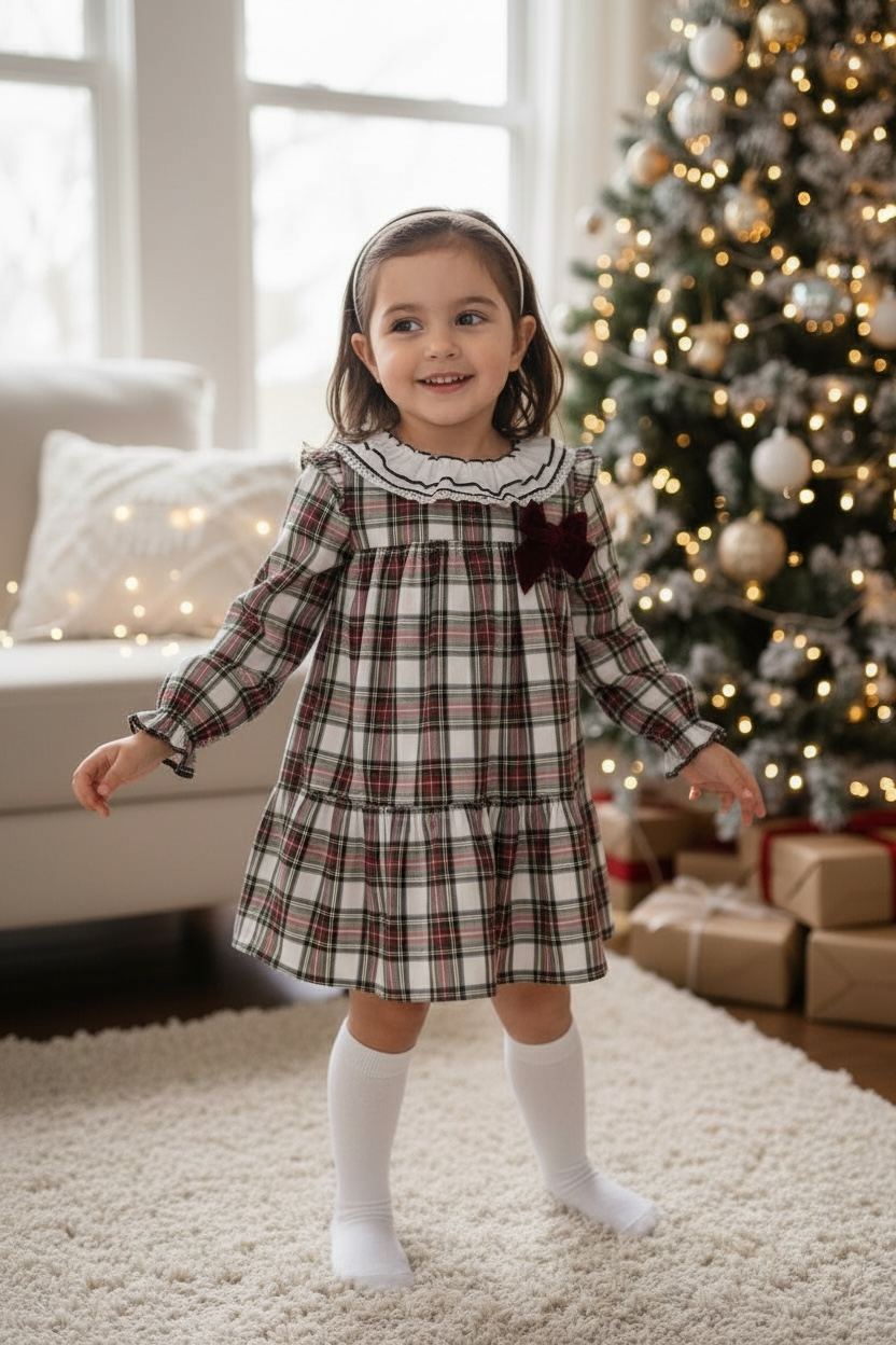 Emerald Holiday Plaid Dress, 2-Piece (HADA110)