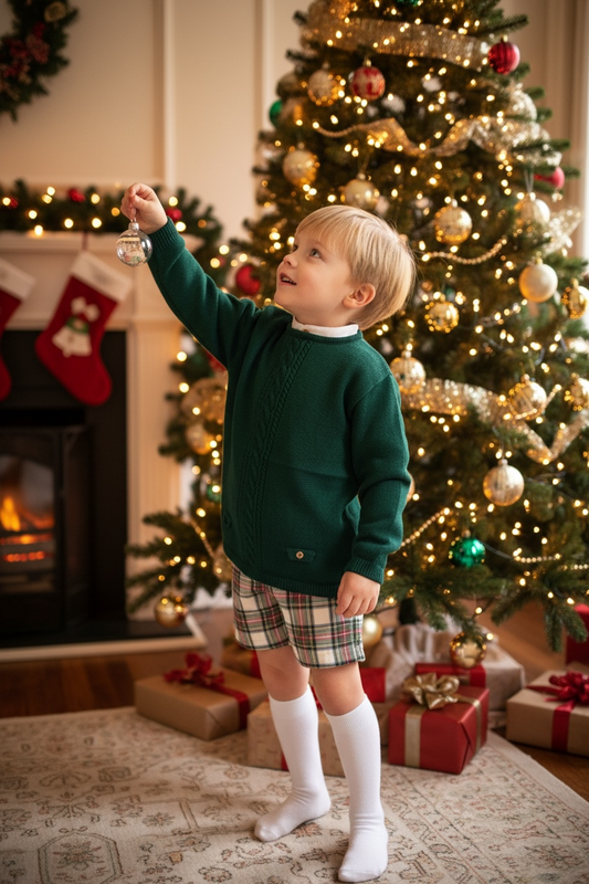 Emerald Plaid two-Piece boy set (HADA109)