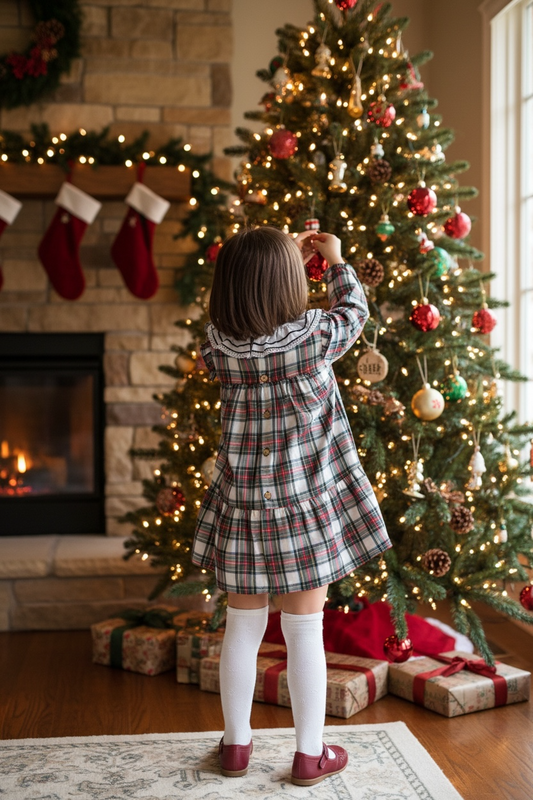 Emerald Holiday Plaid Dress, 2-Piece (HADA110)