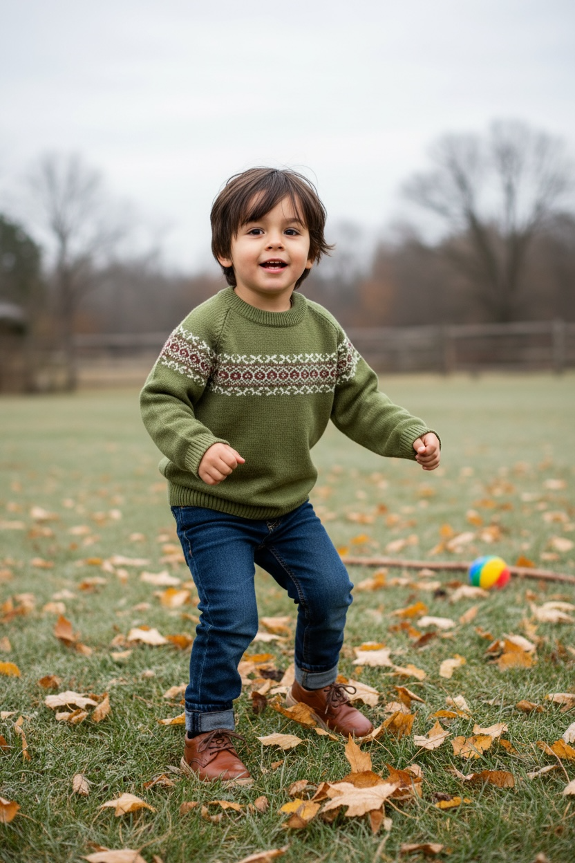 Nordic Knit Sweater - Green